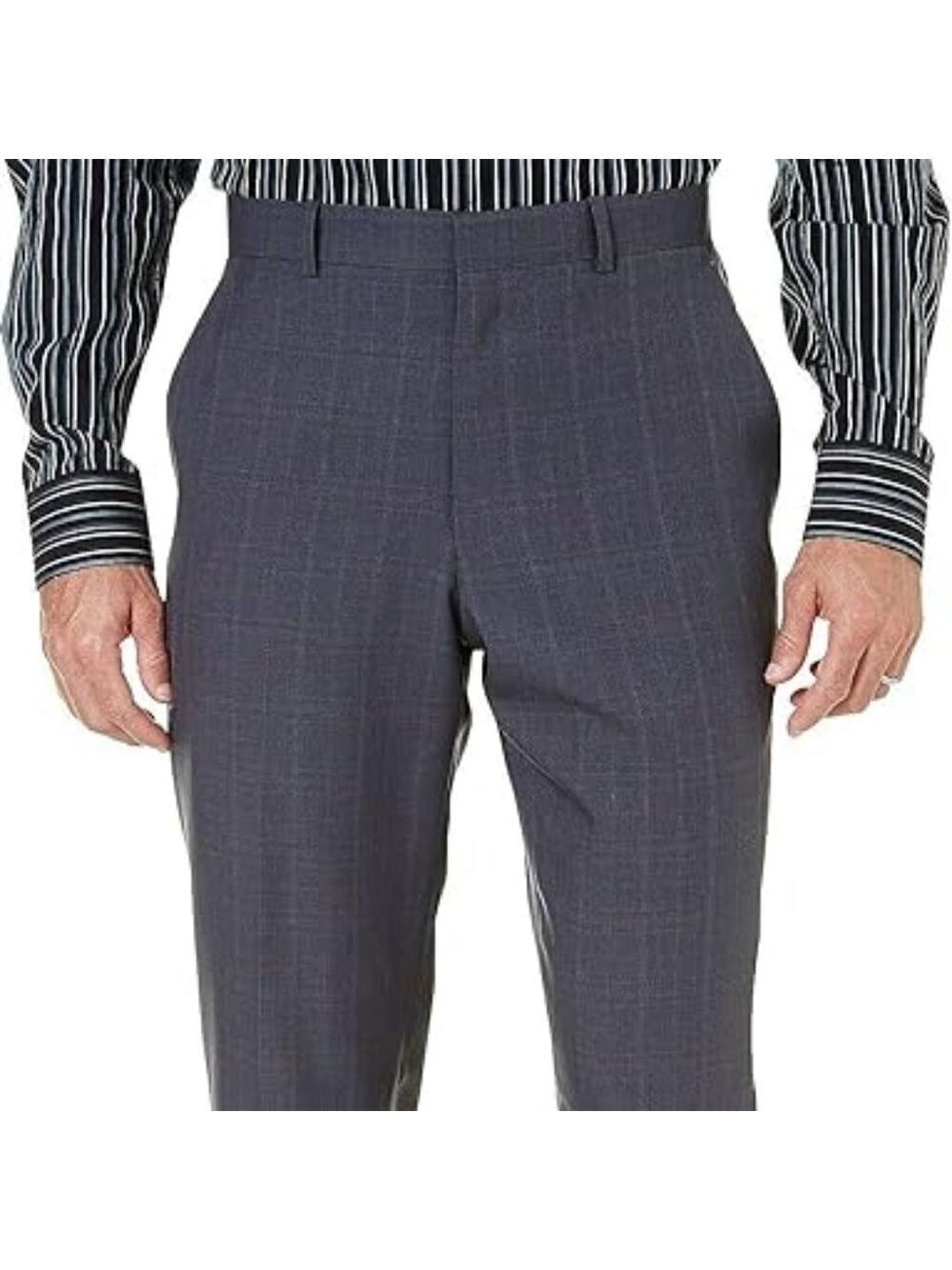 Perry Ellis Portfolio Modern Slim Fit Charcoal Heather Dress Pants Size 34